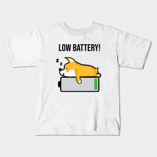 Pembroke Welsh Corgi Sleeping Low Battery Kids T-Shirt